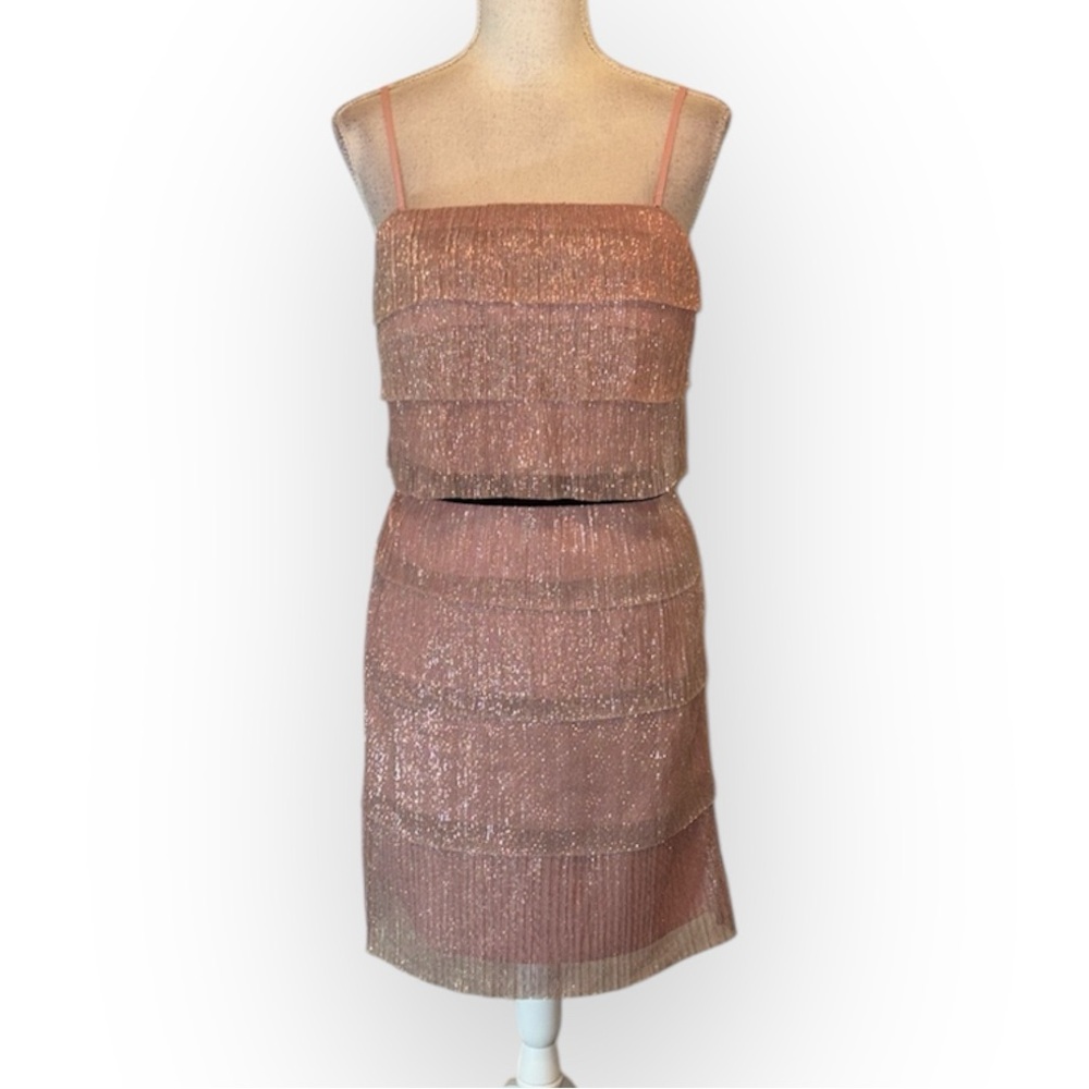 Jessica Simpson metallic pink midi dress